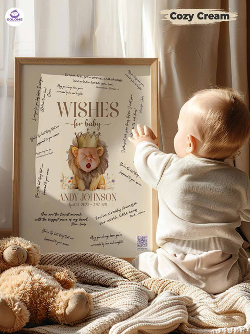 Christian Baby Poster Bundle – Lion Theme – Scripture, Affirmations & Wishes for Baby – Custom Keepsake